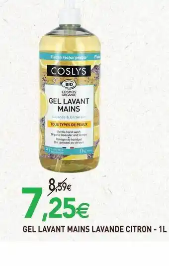 naturéO Gel lavant mains lavande citron coslys offre