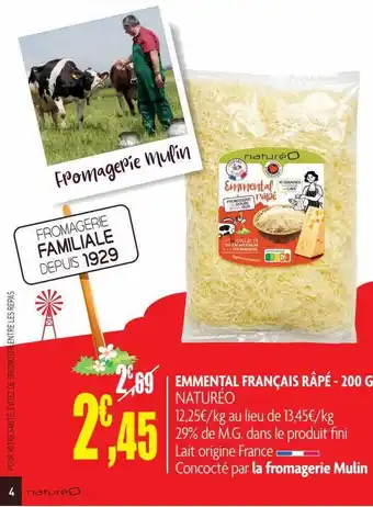 naturéO Emmental français râpé naturéo offre