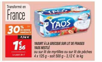 Netto Yaourt à la grecque sur lit de fraises yaos nestlé offre