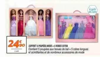 Netto Coffret 5 poupées mode + 5 robes extra offre