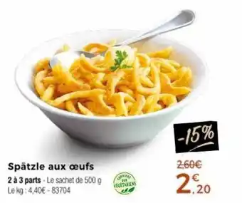 Thiriet Spätzle aux œufs 2 à 3 parts offre