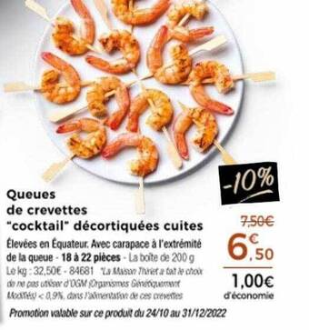 Thiriet Queues de crevettes offre