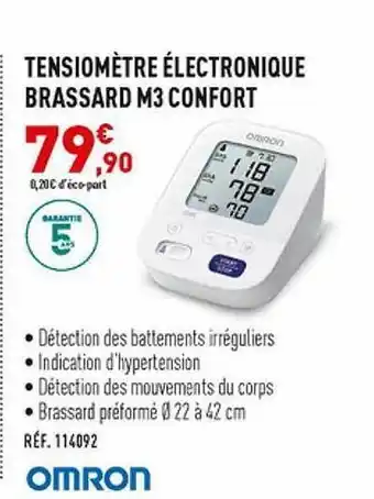 Tensiomètre électronique brassard m3 confort omron
