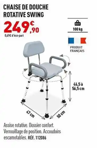 Bastide Chaise de douche rotative swing offre