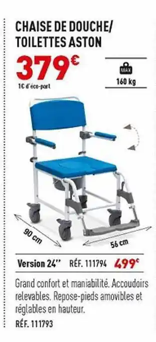 Chaise de douche-toilettes aston