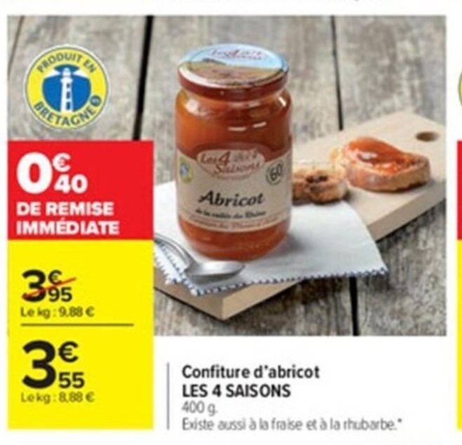 Promo Confiture d'Abricot chez Carrefour