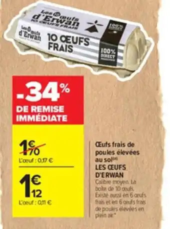 Carrefour Oeufs Frais de Poules elevees Au Sol offre