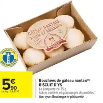 Carrefour Bouchées de Gâteau Nantais Biscuit d'ys offre