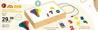 Lidl Boîte lumineuse en bois type montessori offre