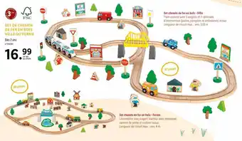 Lidl Set de chemin de fer en bois ville ou ferme offre
