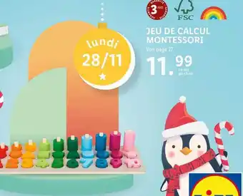 Lidl Jeu de calcul montessori offre