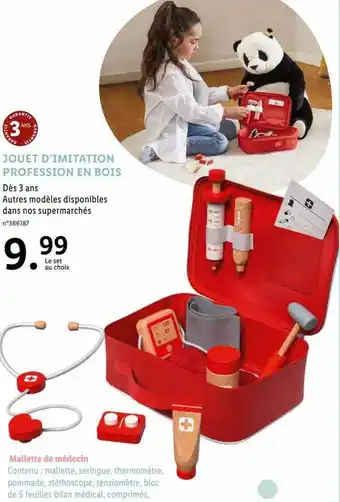 Lidl Jouet d'imitation profession en bois mallette de médecin offre