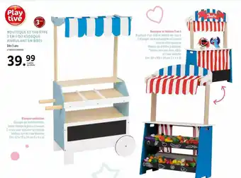 Lidl Boutique et théatre 2en1 ou kiosque ambulant en bois playtive offre