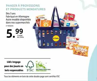 Lidl Panier à provision et produits miniatures offre