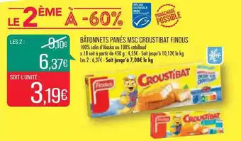 Match Bâtonnets panés msc croustibat findus offre