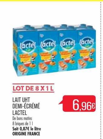 Match Lait uht demi-écrémé lactel offre
