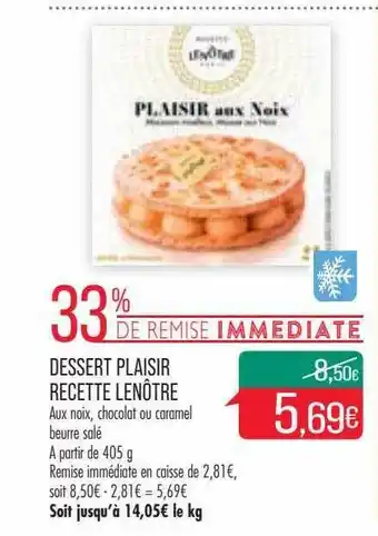 Match Dessert plaisir recette lenôtre offre