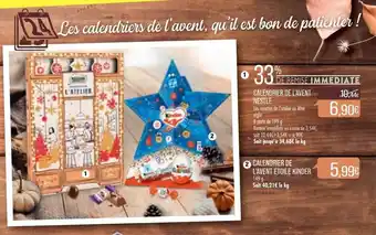 Match Calendrier de l'avent nestlé, calendrier de l'avent étoile kinder offre
