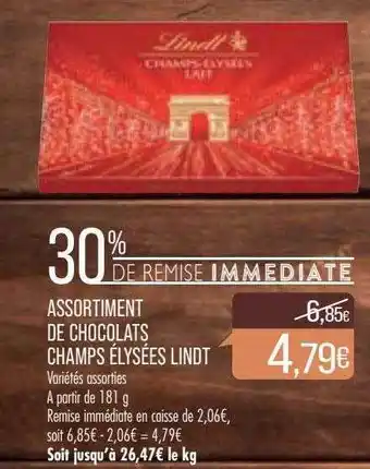 Match Assortiment de chocolats champs élysées lindt offre