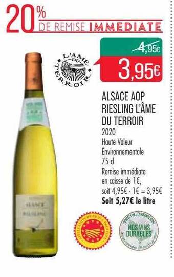 Match Alsace aop riesling l'âme du terroir offre