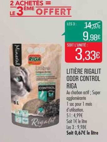 Match Litière rigalit odor control riga offre