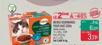 Match Menus gourmands pour chat cora offre