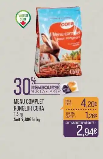 Match Menu complet rongeur cora offre