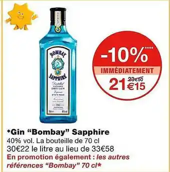 Monoprix Gin bombay sapphire offre