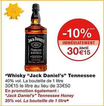 Monoprix Whisky jack daniel's tennessee offre