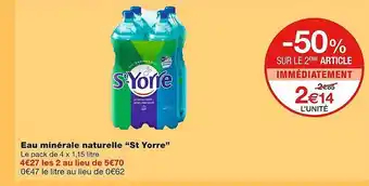 Monoprix Eau minérale naturelle st yorre offre