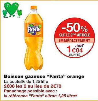 Monoprix Boisson gazeuse fanta orange offre