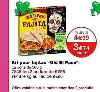 Monoprix Kit pour fajitas old el paso offre
