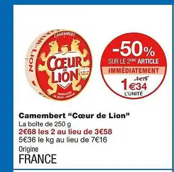 Monoprix Camembert offre