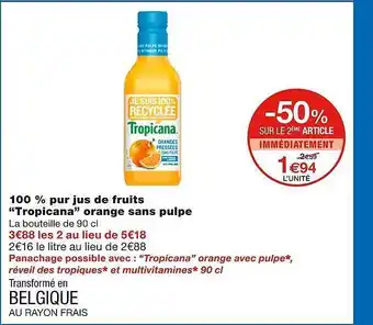 Monoprix 100% pur jus de fruits offre