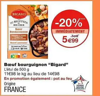 Monoprix Boeuf bourguignon offre