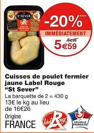 Cuisses de poulet fermier jaune label rouge