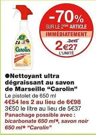 Monoprix Nettoyant ultra dégraissant au savon de marseille offre