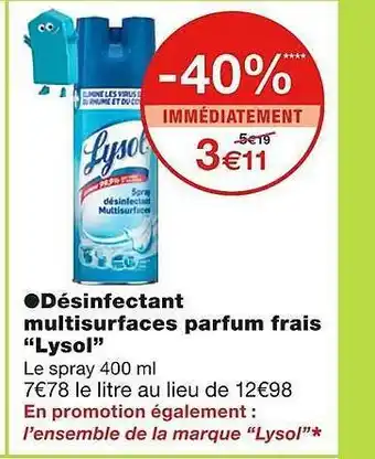 Monoprix Désinfectant multisurfaces parfum frais offre