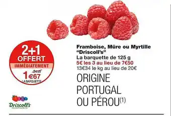 Monoprix Framboise, mûre ou myrtille offre
