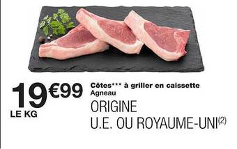 Monoprix Côtes à griller en caissette agneau offre