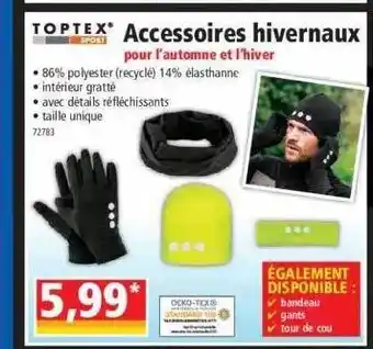 Norma Accessoires hivernaux pour l'automne et l'hiver toptex sport offre