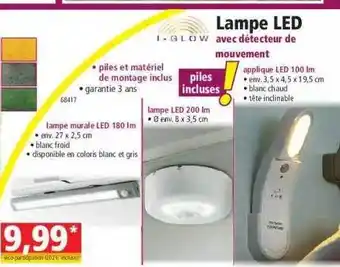 Norma Lampe led avec détecteur de mouvement i-glow offre