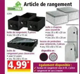 Norma Article de rangement toptex offre