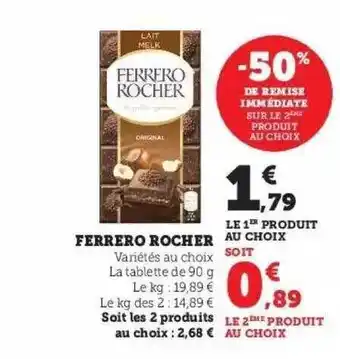 Super U Ferrero rocher offre