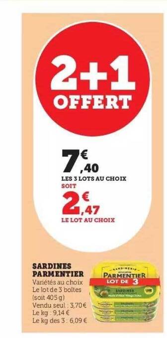 Super U Sardines parmentier offre