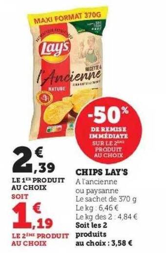 Super U Chips lay's offre