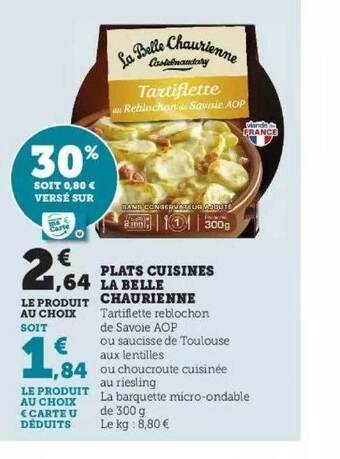 Super U Plats cuisinés la belle chaurienne offre