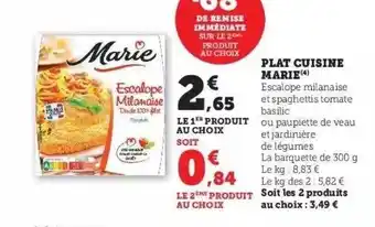 Super U Plat cuisiné marie offre