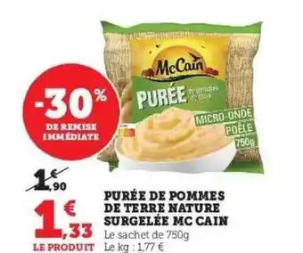 Super U Purée de pommes de terre nature surgelée mc cain offre