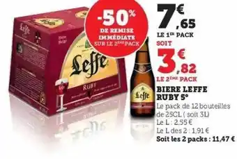 Super U Bière leffe ruby 5° offre